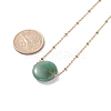 Flat Round Natural Mixed Stone Pendant Necklace for Girl Women NJEW-JN03749-6