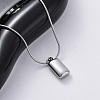 304 Stainless Steel Rectangle Pendant Snake Chain Necklaces for Women Men EJEW-Z044-02P-4