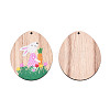 Single-Sided Printed Wood Big Pendants WOOD-N005-90-A01-2