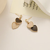 Heart Alloy Enamel Dangle Stud Earrings FS-WGE7BF4-04-1