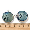 Electroplated Natural Druzy Agate Pendants G-A229-01E-3