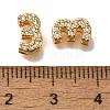 Rack Plating Number Brass Micro Pave Clear Cubic Zirconia Silde Charms KK-A231-13D-3