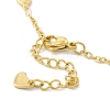 Vacuum Plating 304 Stainless Steel Heart Link Anklet with Cable Chains for Women STAS-E001-18G-3