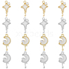 DICOSMETIC 16Pcs 4 Style Alloy Micro Pave Cubic Zirconia Pendants FIND-DC0002-69-1