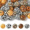 40Pcs 5 Colors Wood European Beads WOOD-FS0001-20-1