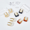 ANATTASOUL 4 Pairs 4 Colors Acrylic Rectangle Hoop Earrings EJEW-AN0003-08-7
