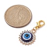 Evil Eye Alloy Enamel & Rhinestone Pendent  Decorations HJEW-JM01328-4