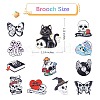 12Pcs 12 Style Skull & Rose & Heart & Mushroom & Butterfly Enamel Pin JEWB-SZ0001-80-2