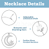 FIBLOOM 4 Sets 4 Style Sun and Moon 304 Stainless Steel Pendant Necklaces Set NJEW-FI0001-22-4
