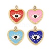 Rack Plating Brass Cubic Zirconia Pendants ZIRC-C031-02G-1