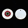 Printed Freshwater Shell Charms SHEL-T009-20D-3