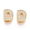 Brass Micro Pave Clear Cubic Zirconia Beads KK-T071-17G-D-1