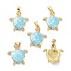 Real 18K Gold Plated Brass Micro Pave Clear Cubic Zirconia Pendants KK-D004-05G-B-1