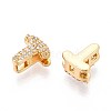 Brass Micro Pave Clear Cubic Zirconia Beads KK-T071-17G-T-2