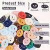80Pcs 2-Hole Porcelain Buttons PORC-PJ0001-02F-4