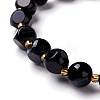 Faceted Natural Tiger Eye Stretch Beaded Bracelets BJEW-H543-A01-2
