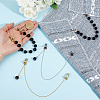4Pcs Round Glass Pearl & Alloy Cardigan Clips HJEW-GA00087-3