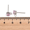 304 Stainless Steel Micro Pave Cubic Zirconia Stud Earring Findings STAS-H240-56P-12-3