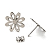 Non-Tarnish 201 Stainless Steel Stud Earrings Finding STAS-B045-15P-2