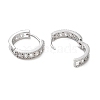 Brass Micro Pave Clear Cubic Zirconia Hoop Earrings EJEW-S234-05P-2