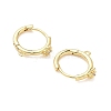 Brass Micro Pave Clear Cubic Zirconia Hoop Earring Findings KK-G547-04G-2