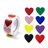 8 Colors Paper Heart Sticker Rolls STIC-E001-06-1