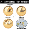 60Pcs Stainless Steel Ear Nuts STAS-BBC0005-14G-2
