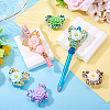 6Pcs 6 Colors Opaque Acrlyic Sparkling Rhinestones Beads MACR-TA0002-35-6