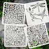 4Pcs 4 Styles PET Hollow Out Drawing Painting Stencils DIY-WH0394-0155-3