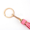 Imitation Leather with Light Gold Alloy Ring Tassel Big Pendants Decorations AJEW-WH0182-81A-2