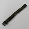 Survival Polyester Cord Bracelet with Plastic Clasps for Hiking Camping Outdoor BJEW-WH0018-54G-2