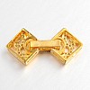 Rhombus Brass Micro Pave Cubic Zirconia Fold Over Clasps ZIRC-F013-02G-FF-2