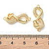 Rack Plating Brass Clear Cubic Zirconia Infinity Heart Connector Charms KK-C084-13B-G-3