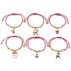 Christmas Theme Alloy Enamel Braided Bead Bracelets BJEW-JB11110-1