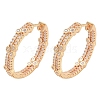 Rack Plating Brass Clear Cubic Zirconia Hoop Earrings EJEW-M090-01G-05-3