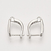 Brass Hoop Earring Findings with Latch Back Closure KK-T048-020P-NF-2