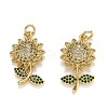 Brass Micro Pave Cubic Zirconia Pendants ZIRC-L100-039G-1