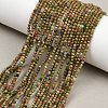 Natural Unakite Beads Strands G-B171-C03-2mm-1