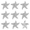 DICOSMETIC 8Pcs 1-Hole Silver Plated Alloy Rhinestone Shank Buttons BUTT-DC0001-07-1