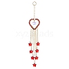 Natural Gemstone Heart Pendant Decorations HJEW-JM01139-4