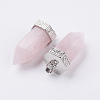 Natural Rose Quartz Pointed Pendants G-E442-03S-2