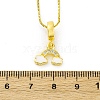 Brass Micro Pave Clear Cubic Zirconia Cloud Rainbow Pendant Necklaces NJEW-C071-02G-5