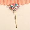 Flower Fan Cloth Hair Sticks PW-WG5DC28-14-1