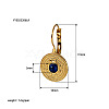 Vintage Stainless Steel Pave Natural Lapis Lazuli Flat Round Leverback Earrings for Women QF4931-4-1