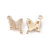 Brass Micro Pave Clear Cubic Zirconia Connector Charms ZIRC-P100-06G-1