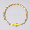 Brass Bead Stretch Bracelets for Women QZ0147-4-1