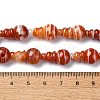 Dyed and Heated Natural Banded Agate 3-Hole Guru Bead Strands G-K149-43-4