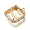 Rack Plating Brass Micro Pave Clear Cubic Zirconia Square Pendant Cabochon Settings For Fancy Stones LS-KK-NH0001-17KCG-2