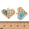 Rack Plating Brass Micro Pave Clear Cubic Zirconia Pendants KK-P268-14G-3