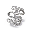 Wave 304 Stainless Steel Finger Rings for Women RJEW-F174-06P-2